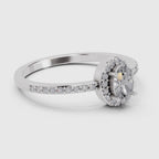 Gleaming Oval Halo Diamond Engagement Ring