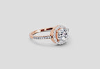Shimmering Round Halo Diamond Engagement Ring