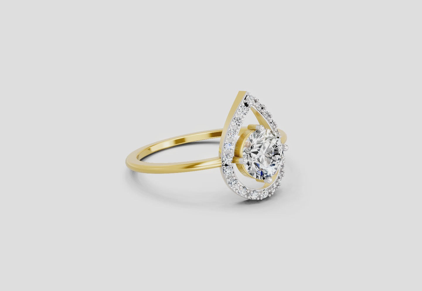 Dreamy Teardrop Halo Diamond Ring