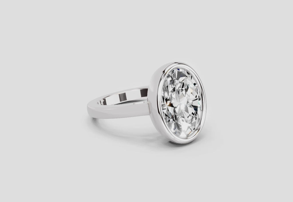 Lustrous Oval Aurora Diamond Engagement Ring