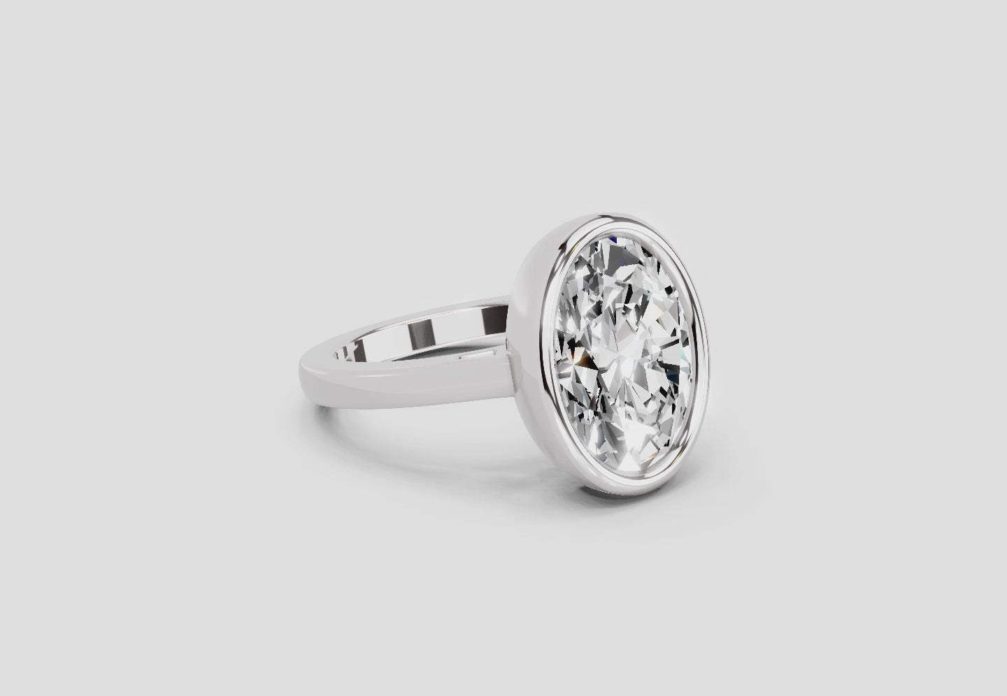Lustrous Oval Aurora Diamond Engagement Ring