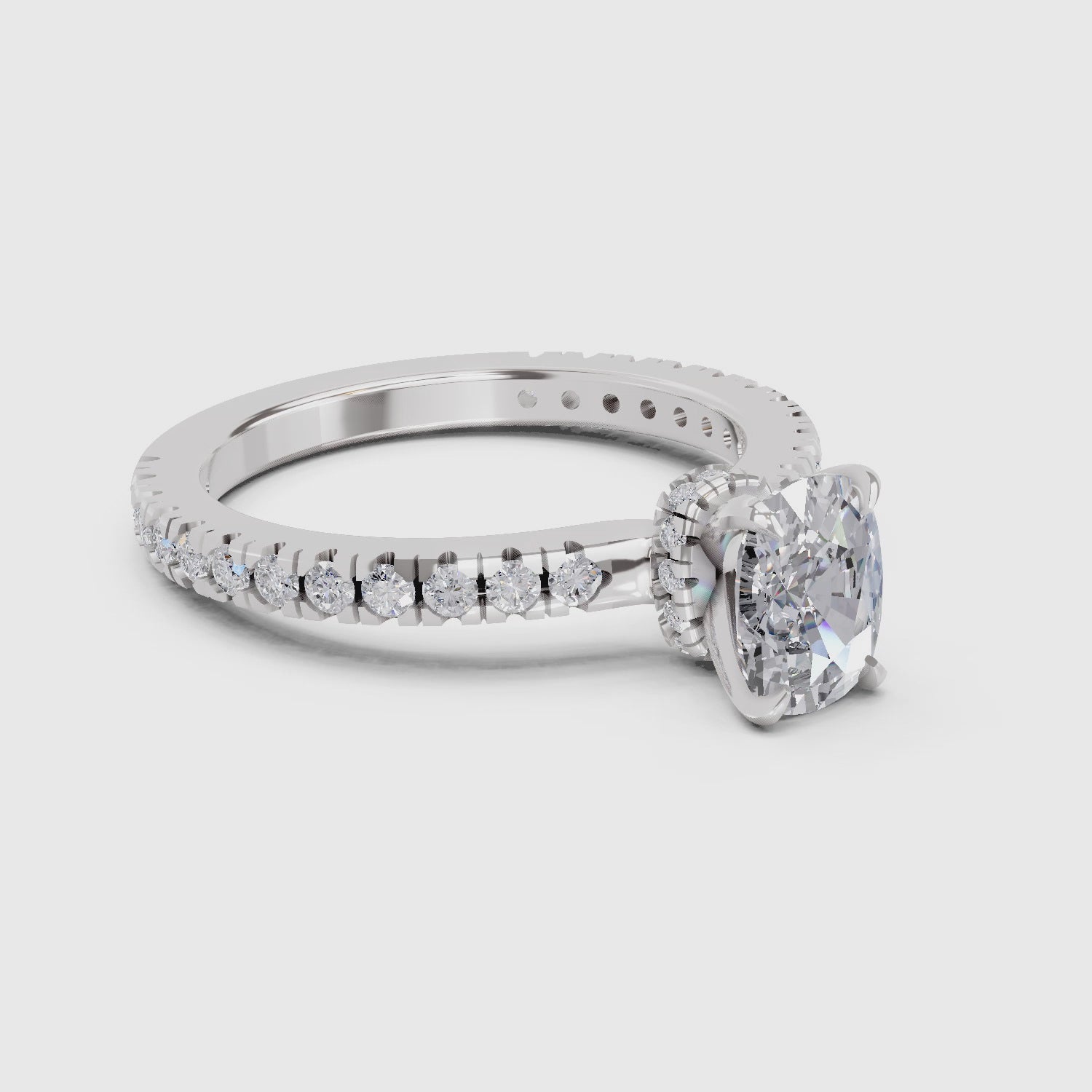 Brilliant Cushion Solitaire Diamond Ring