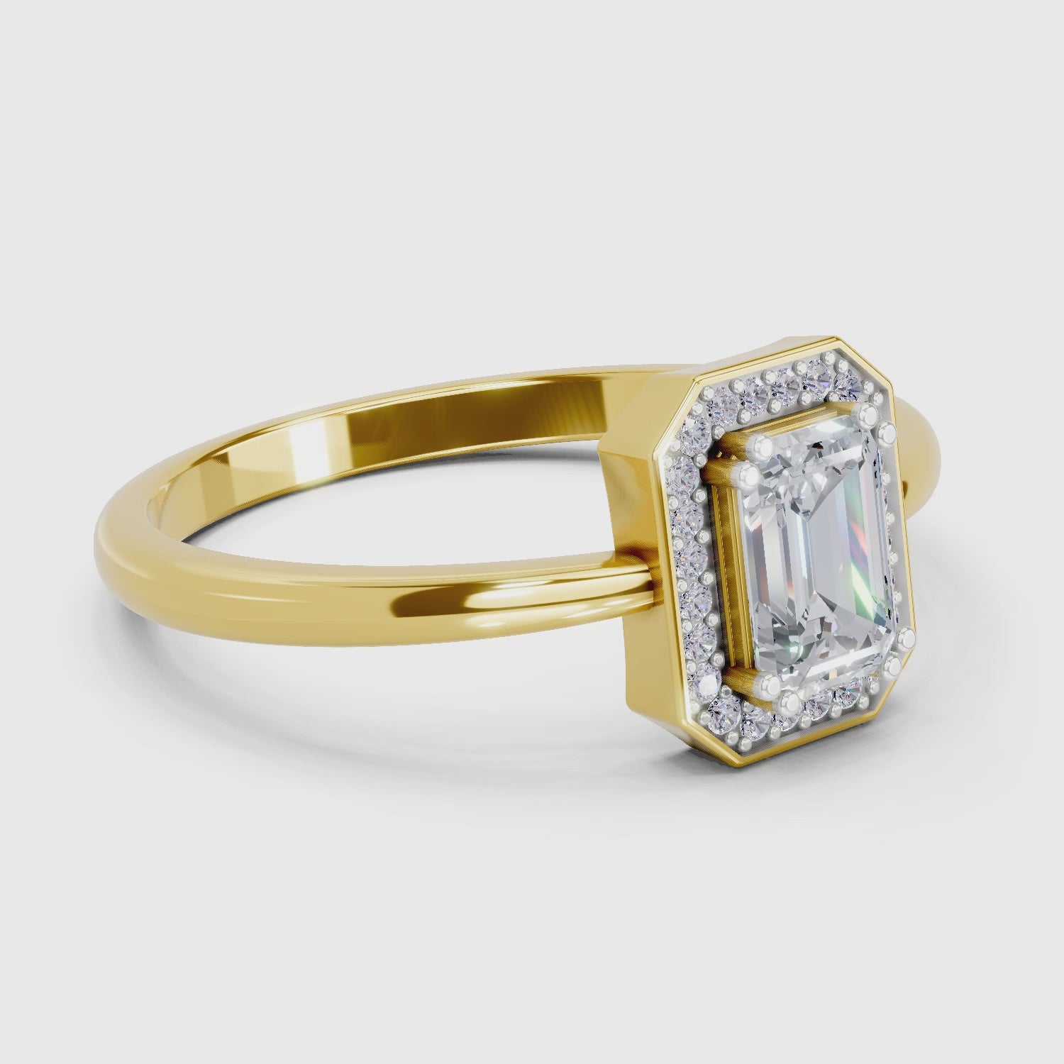 Delicate Emerald-Cut Diamond Engagement Ring