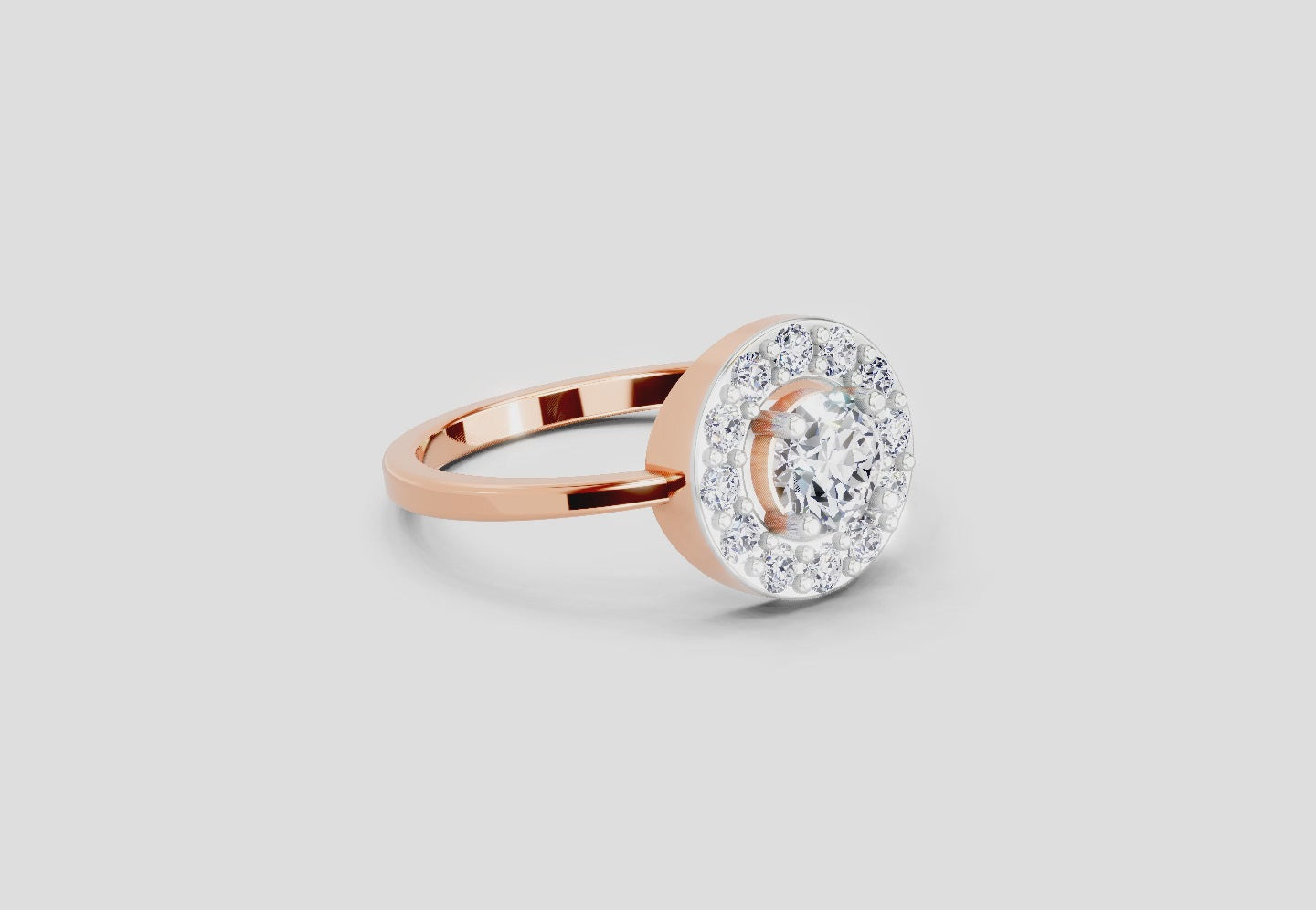 Regal Round Halo Diamond Ring