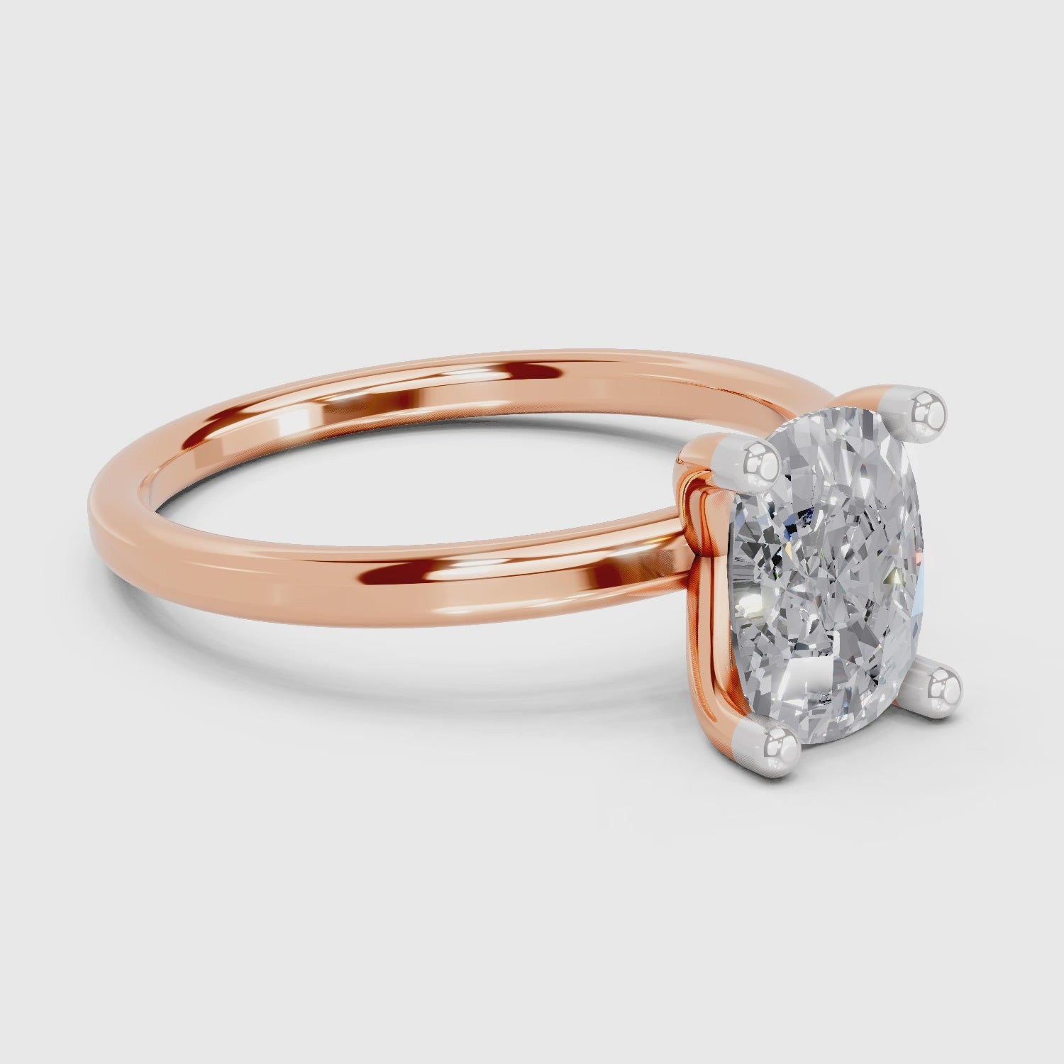 Classic Cushion Solitaire Diamond Engagement Ring