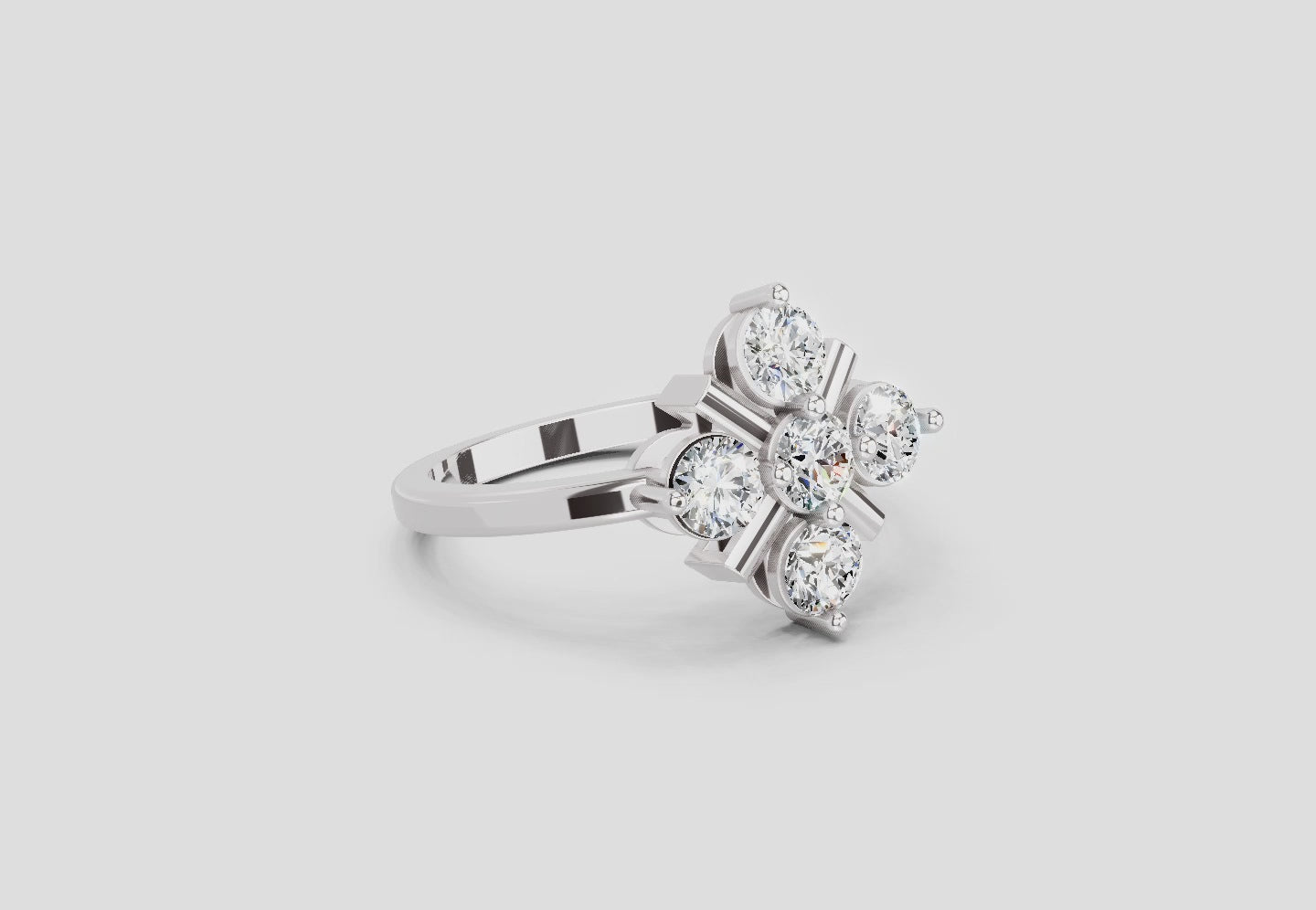 Luminous Cluster Diamond Ring