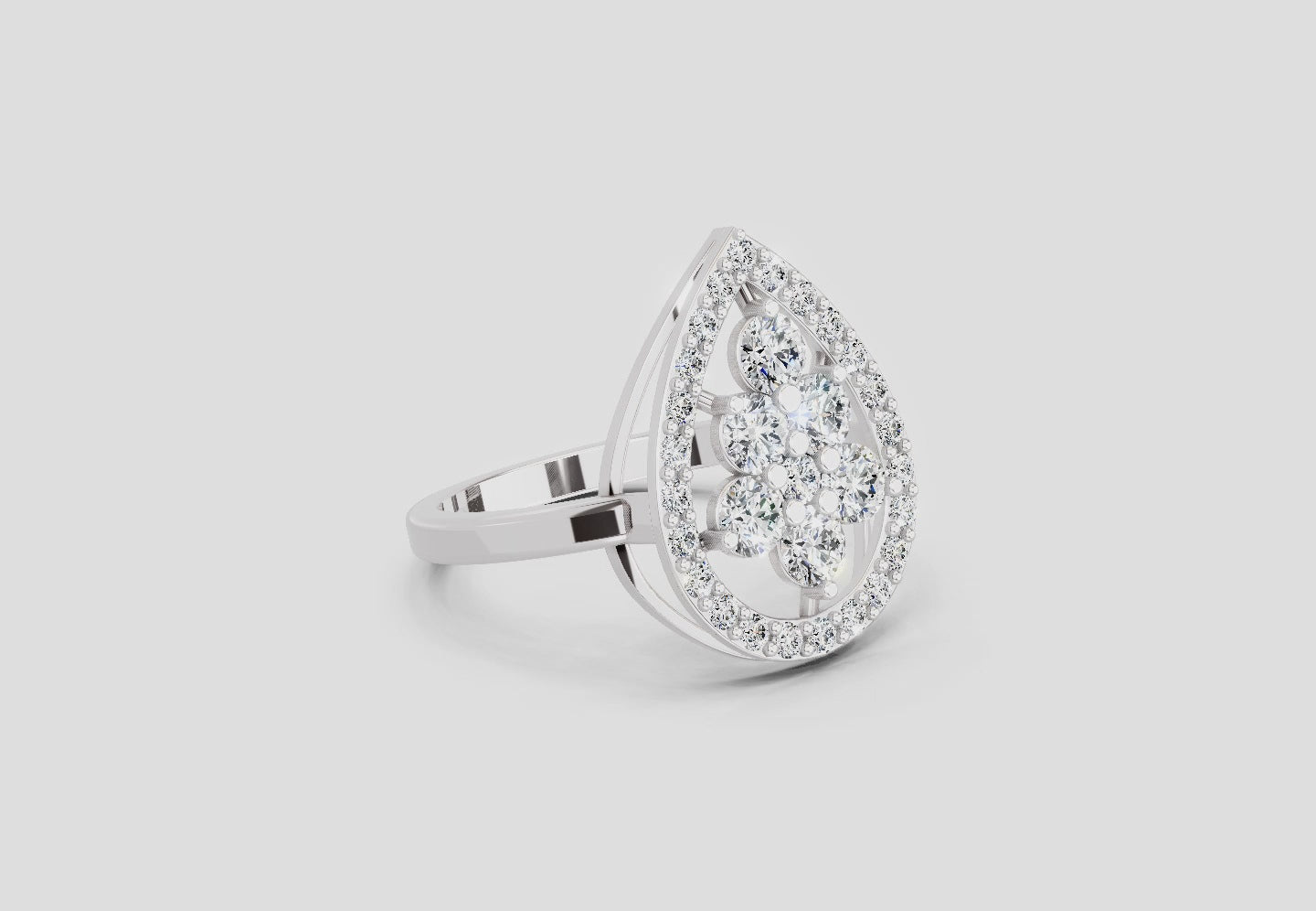 Resplendent Round Cluster Diamond Ring