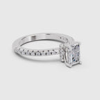 Glistening Emerald-Cut Solitaire Diamond Ring