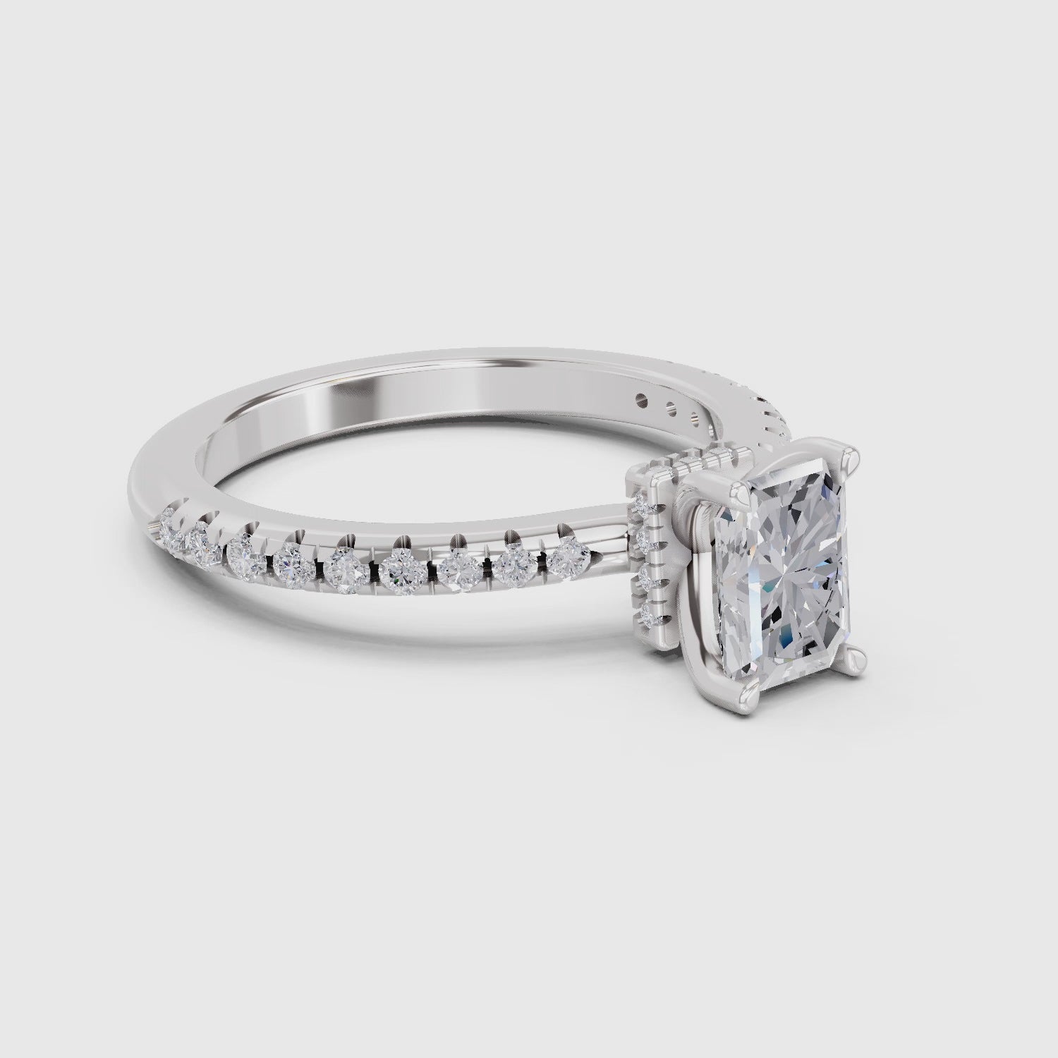 Glistening Emerald-Cut Solitaire Diamond Ring