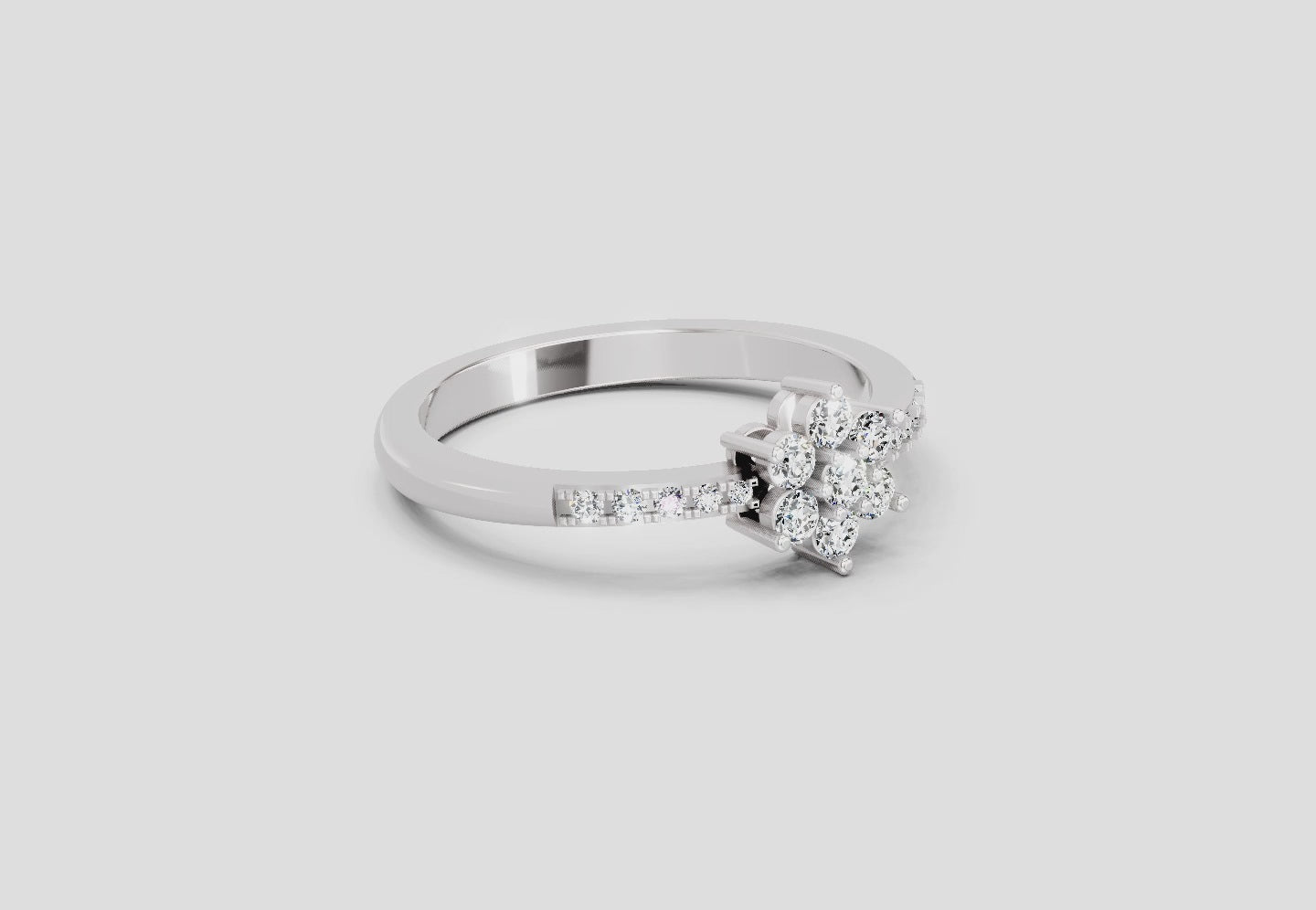 Opulent Floral Diamond Ring