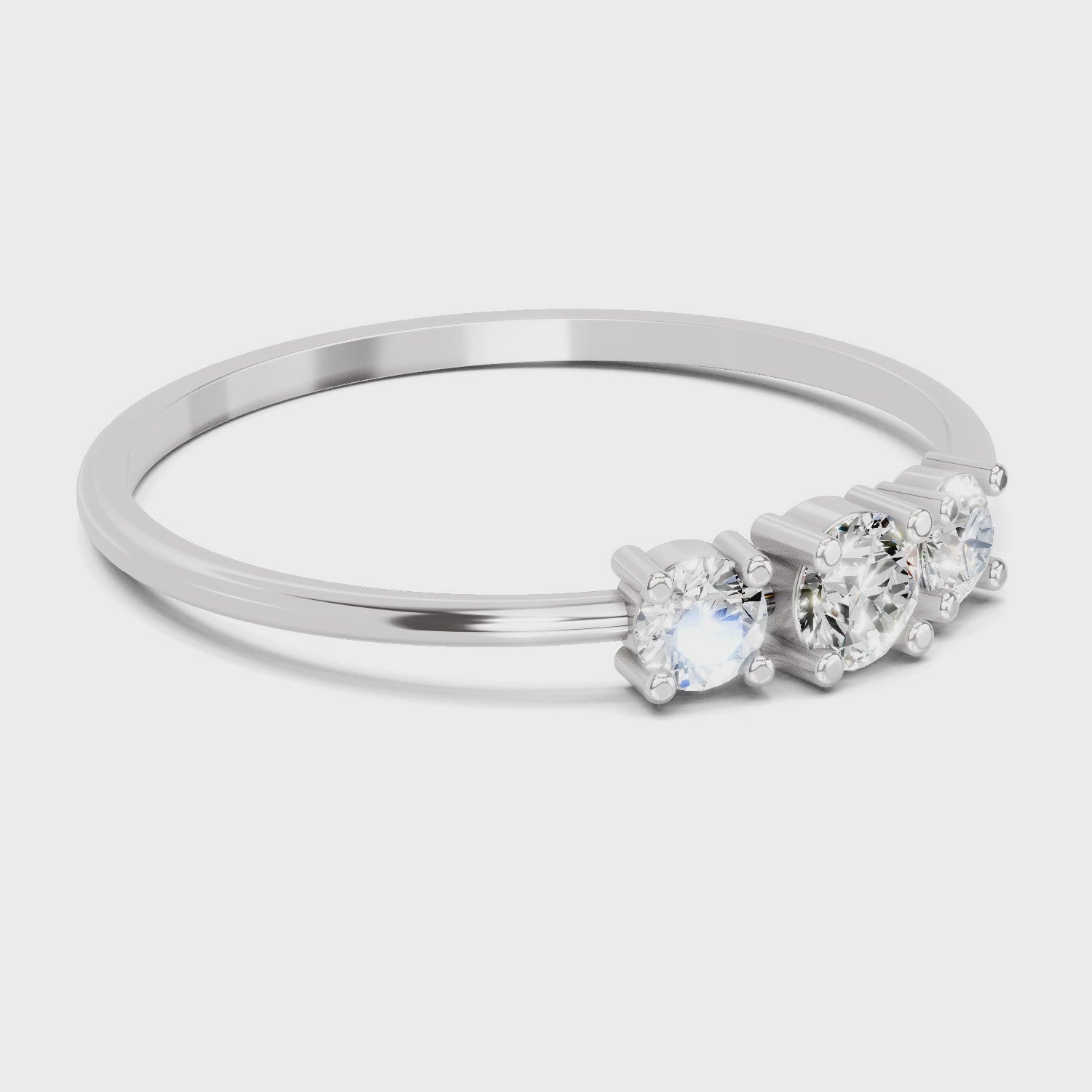 Stunning Three-Stone Diamond Engagement Ring