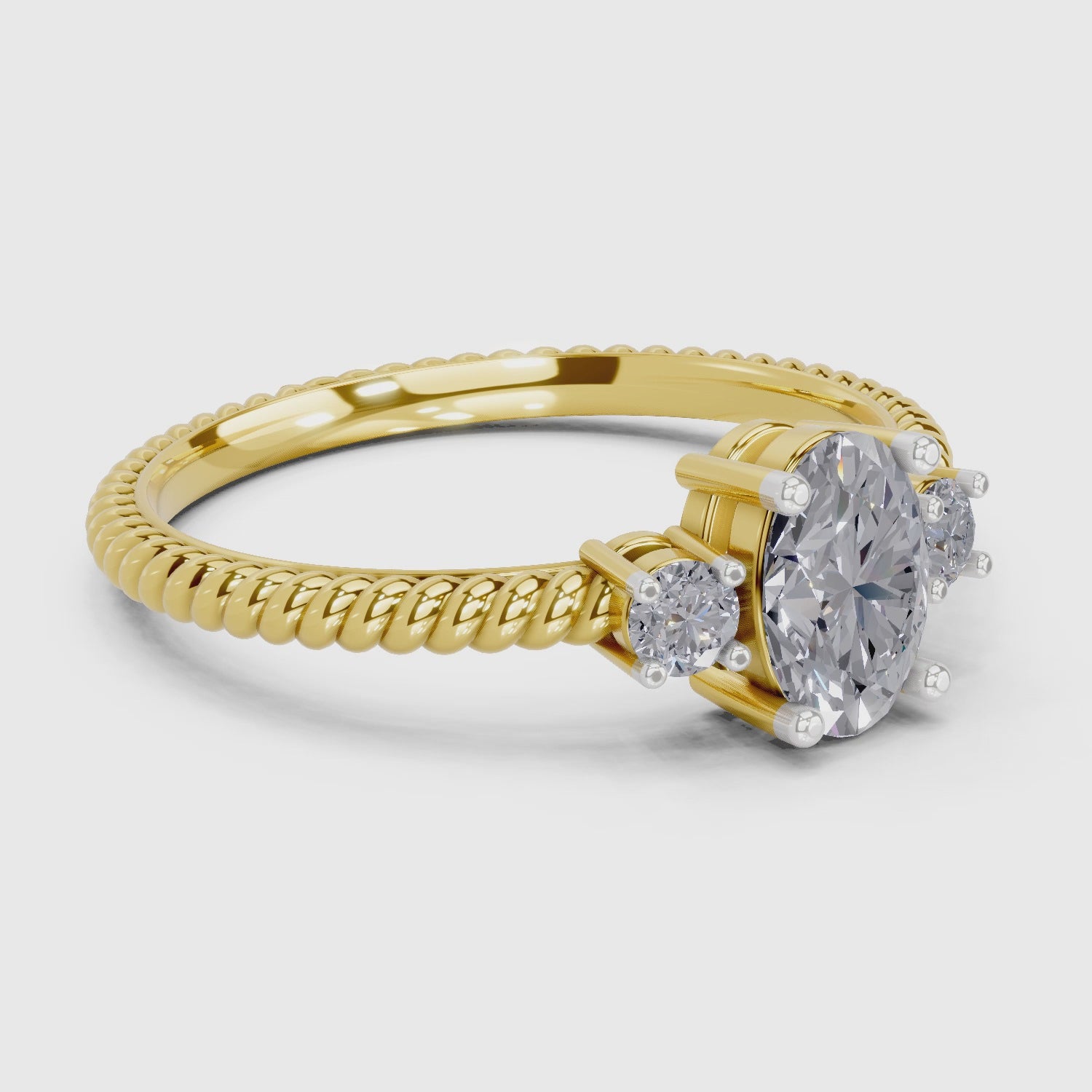 Radiant Oval Diamond Engagement Ring