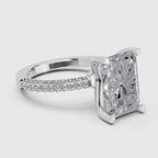 Refined Emerald-Cut Solitaire Diamond Ring