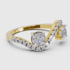 Captivating Swirl Two-Stone Diamond Engagement Ring