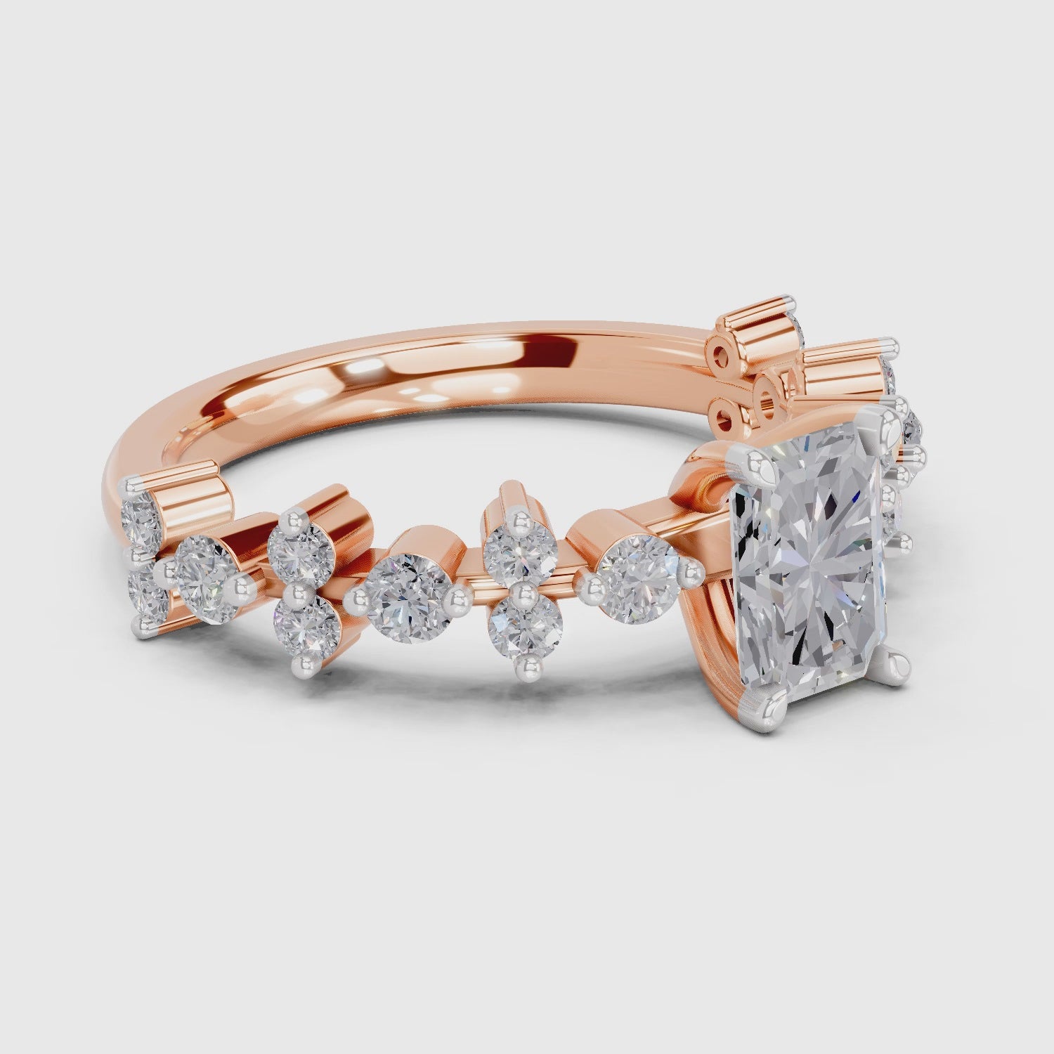 Elegant Emerald-Cut Solitaire Diamond Ring