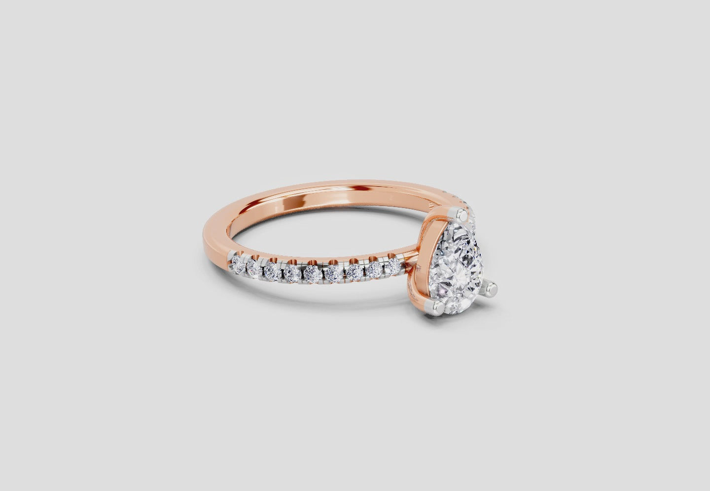 Lustrous Pear Diamond Ring