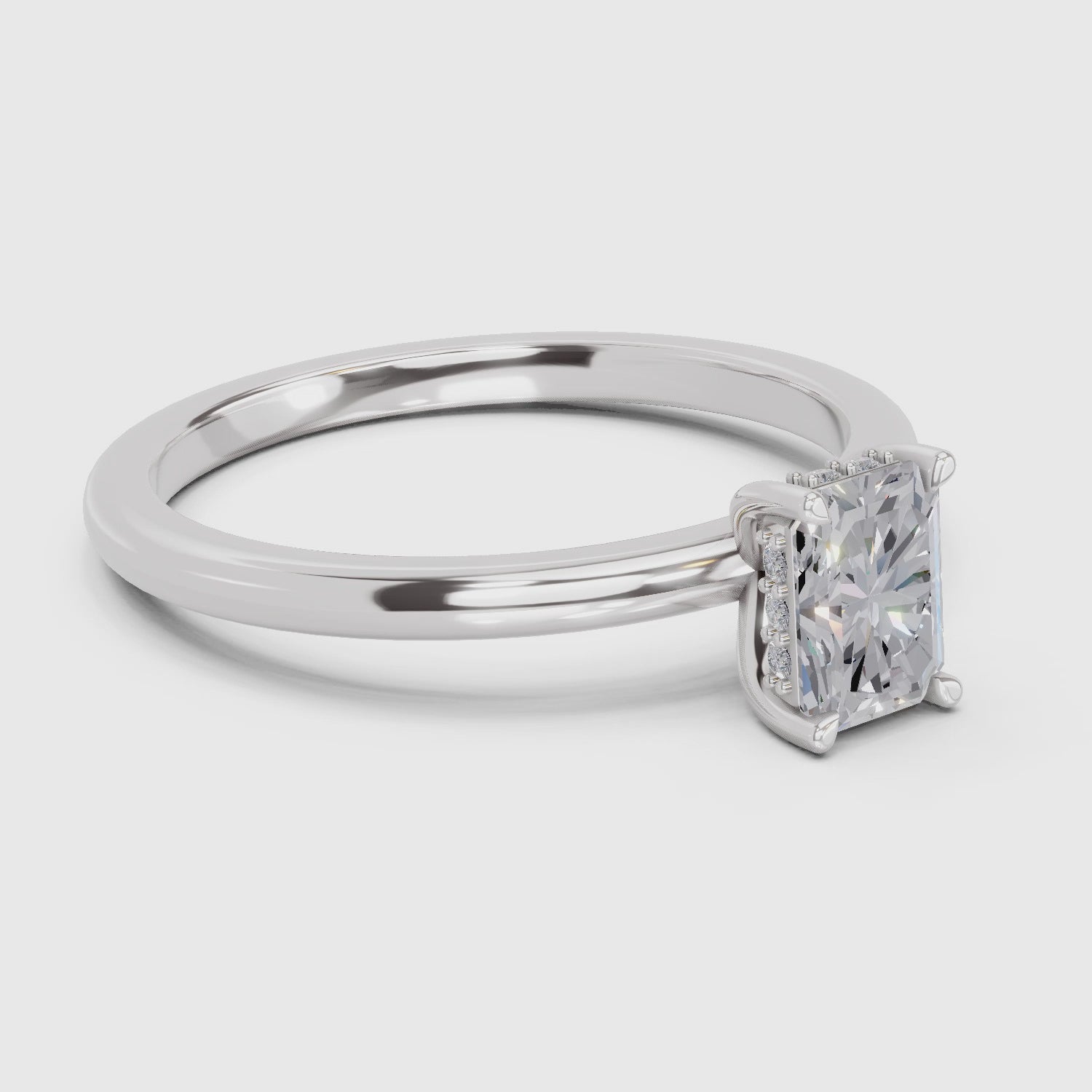 Radiant Emerald-Cut Solitaire Diamond Ring