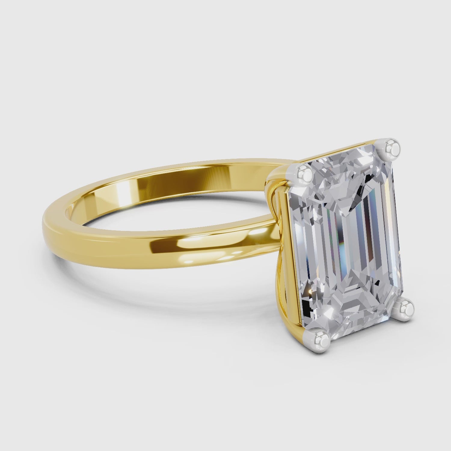 Captivating Emerald-Cut Solitaire Diamond Ring