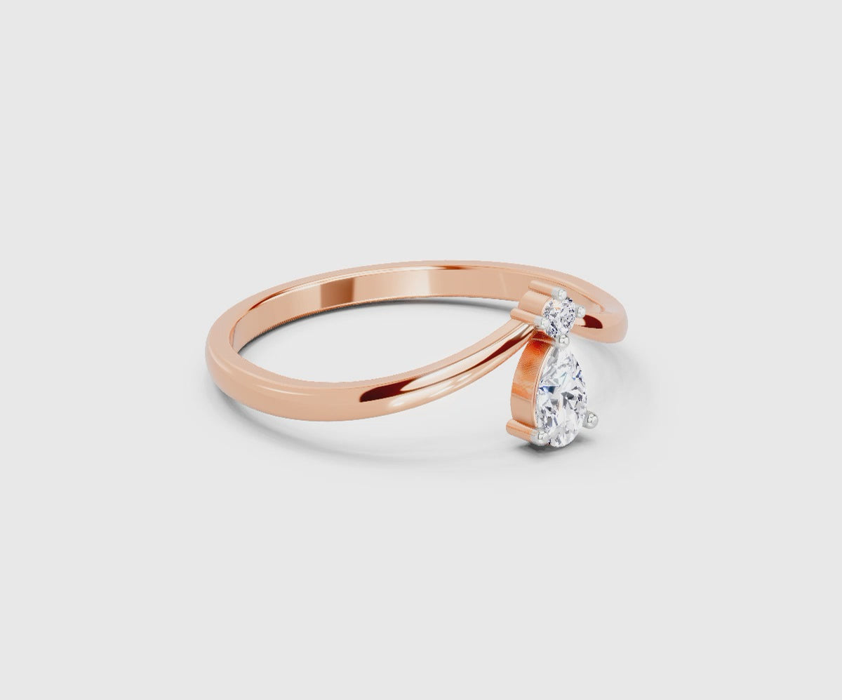 Glistening Pear Diamond Ring