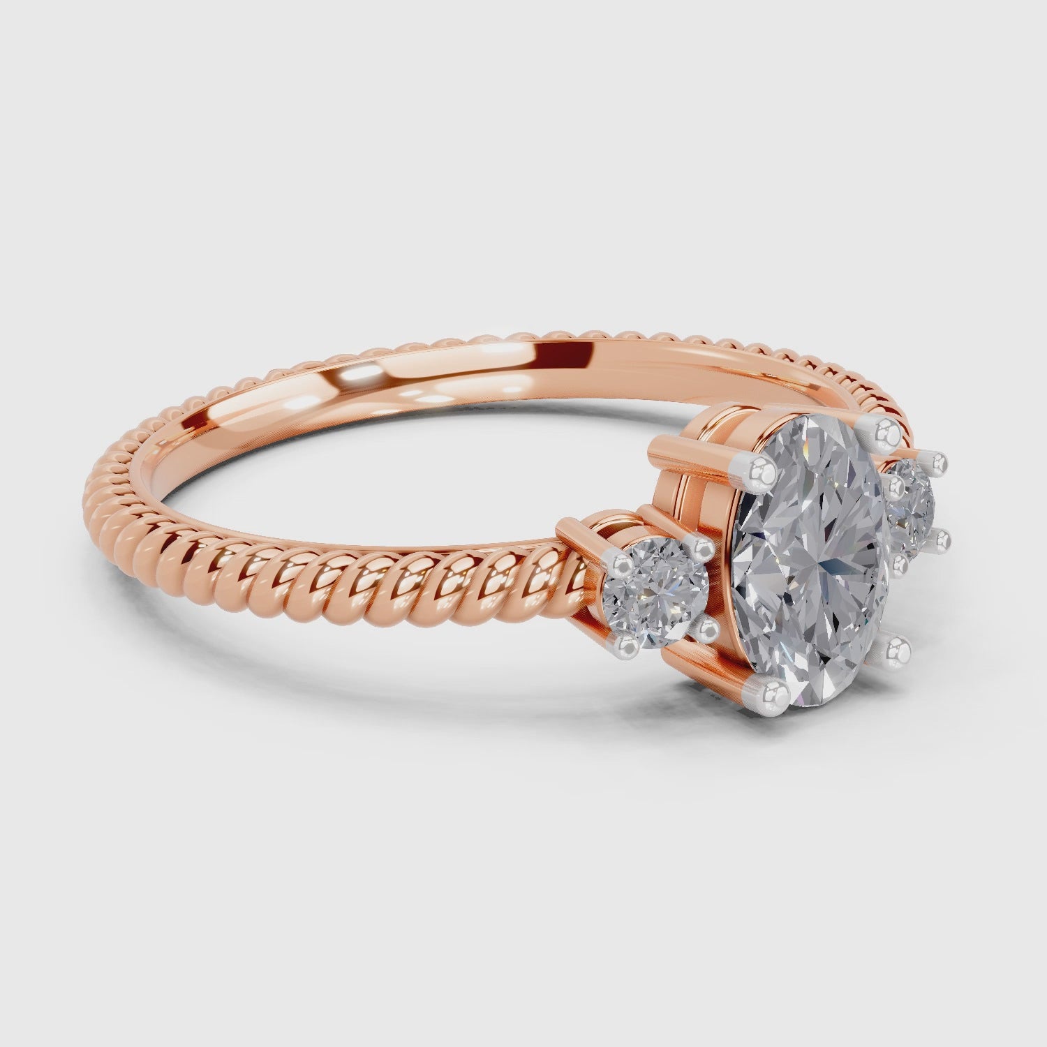 Radiant Oval Diamond Engagement Ring