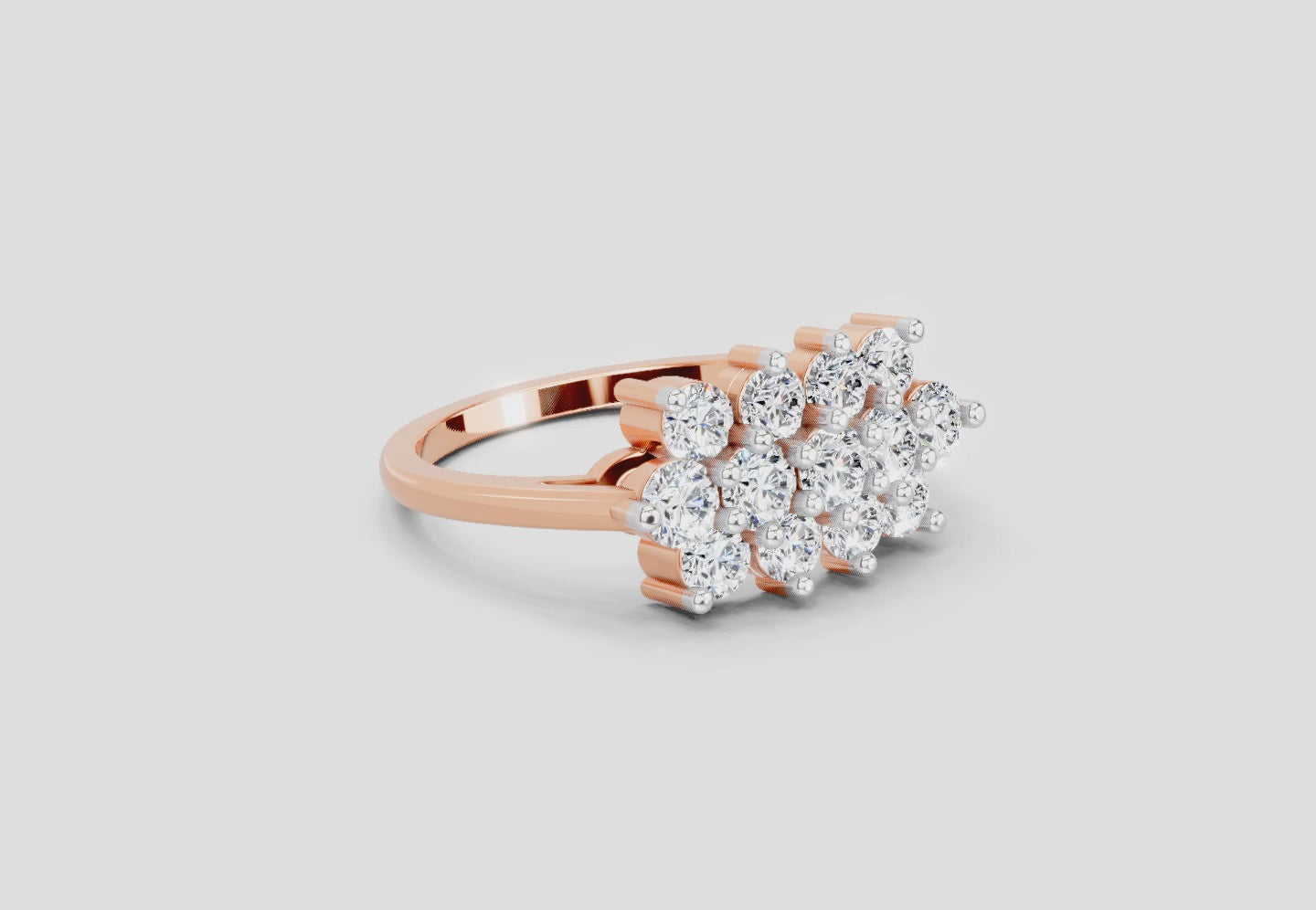 Delicate Bloom Cluster Diamond Engagement Ring