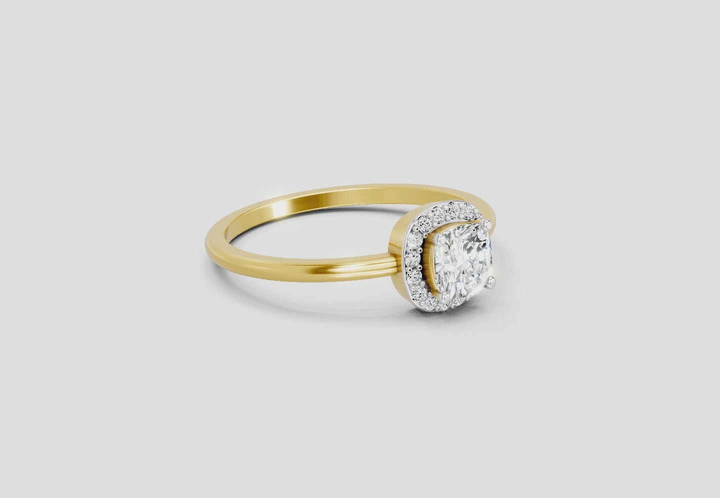 Timeless Cushion Halo Diamond Engagement Ring