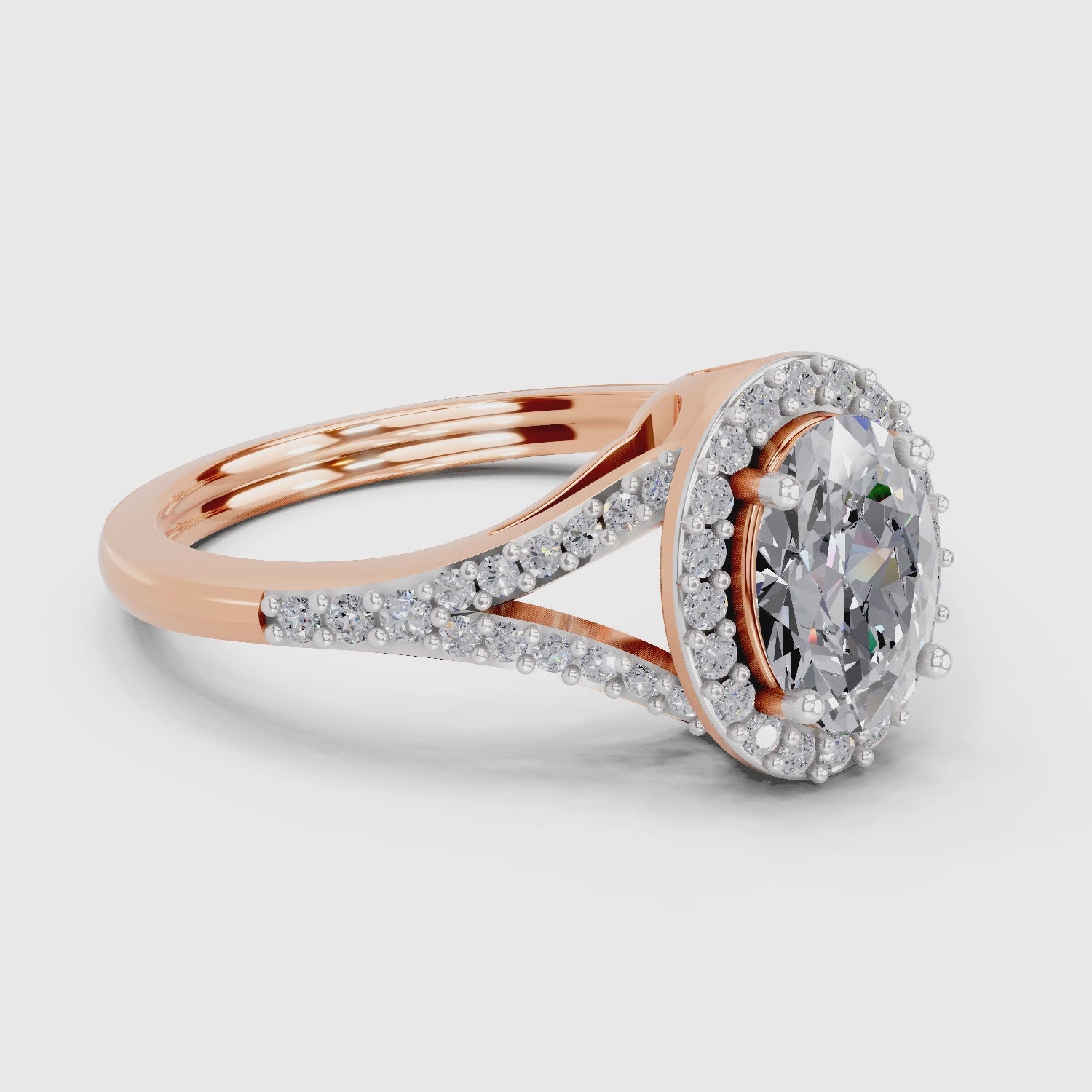Brilliant Oval Halo Diamond Engagement Ring