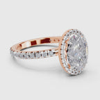 Pristine Oval Halo Diamond Ring