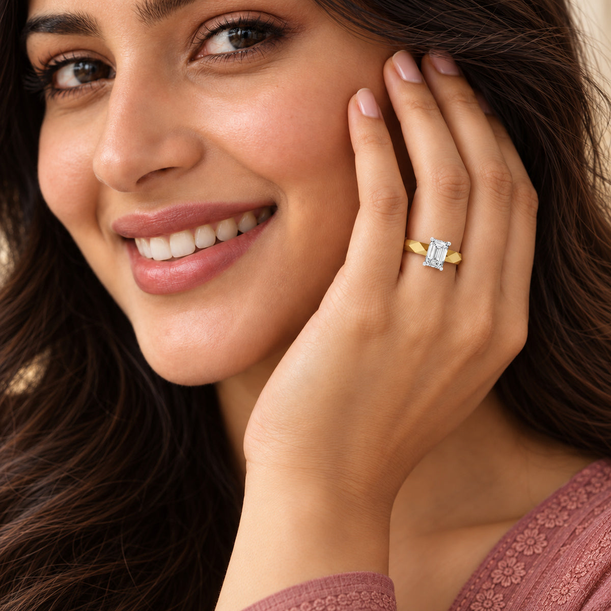 Elaria Emerald Cut Lab Grown Diamond Ring