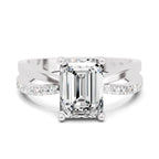 Lucilla Crossover Emerald Lab Grown Diamond Ring