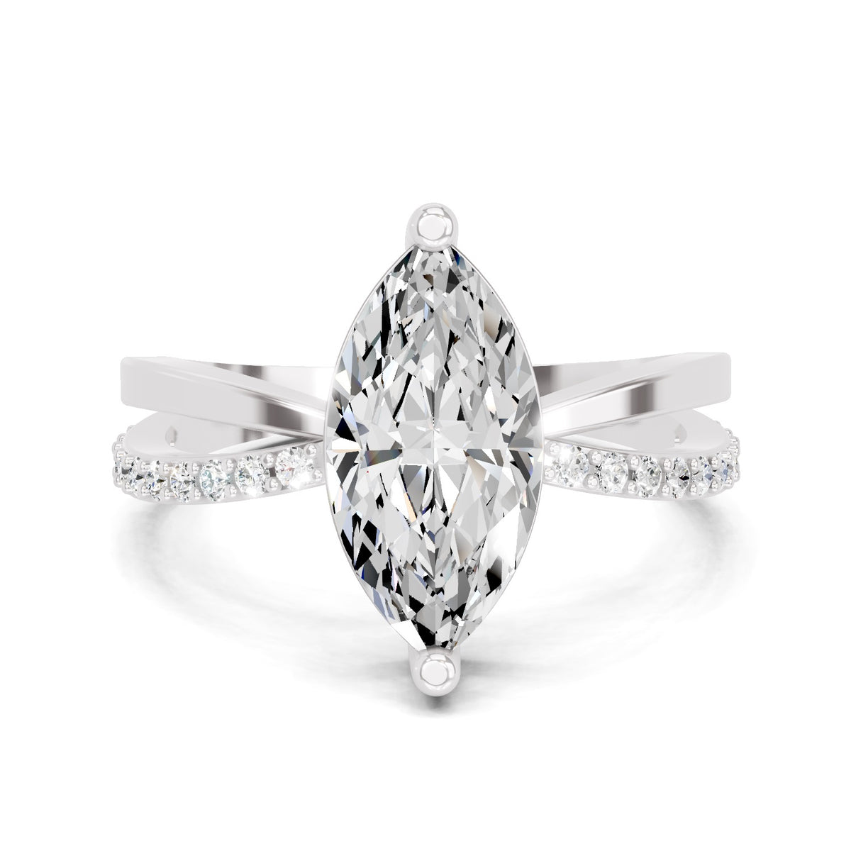 Pranavi Crossover Marquise Lab Grown Diamond Ring