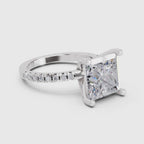 Refined Princess-Cut Solitaire Diamond Ring