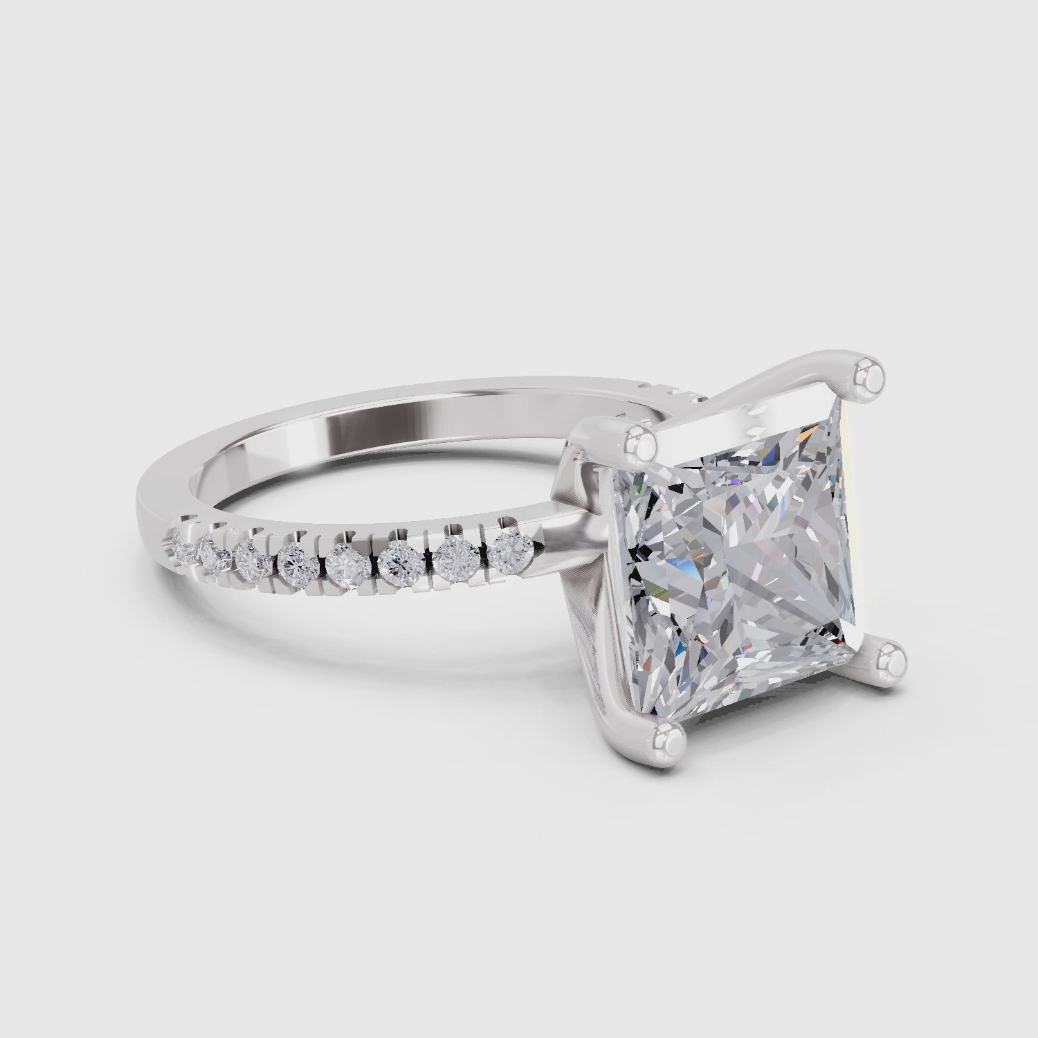 Refined Princess-Cut Solitaire Diamond Ring