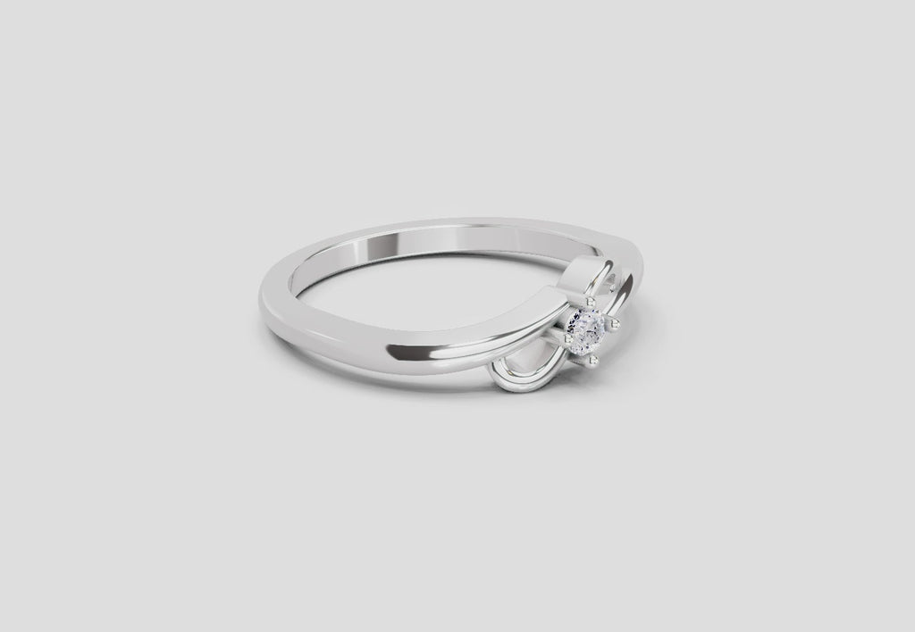Gleaming Round Solitaire Diamond Ring
