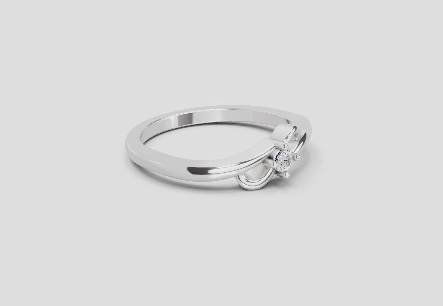 Gleaming Round Solitaire Diamond Ring