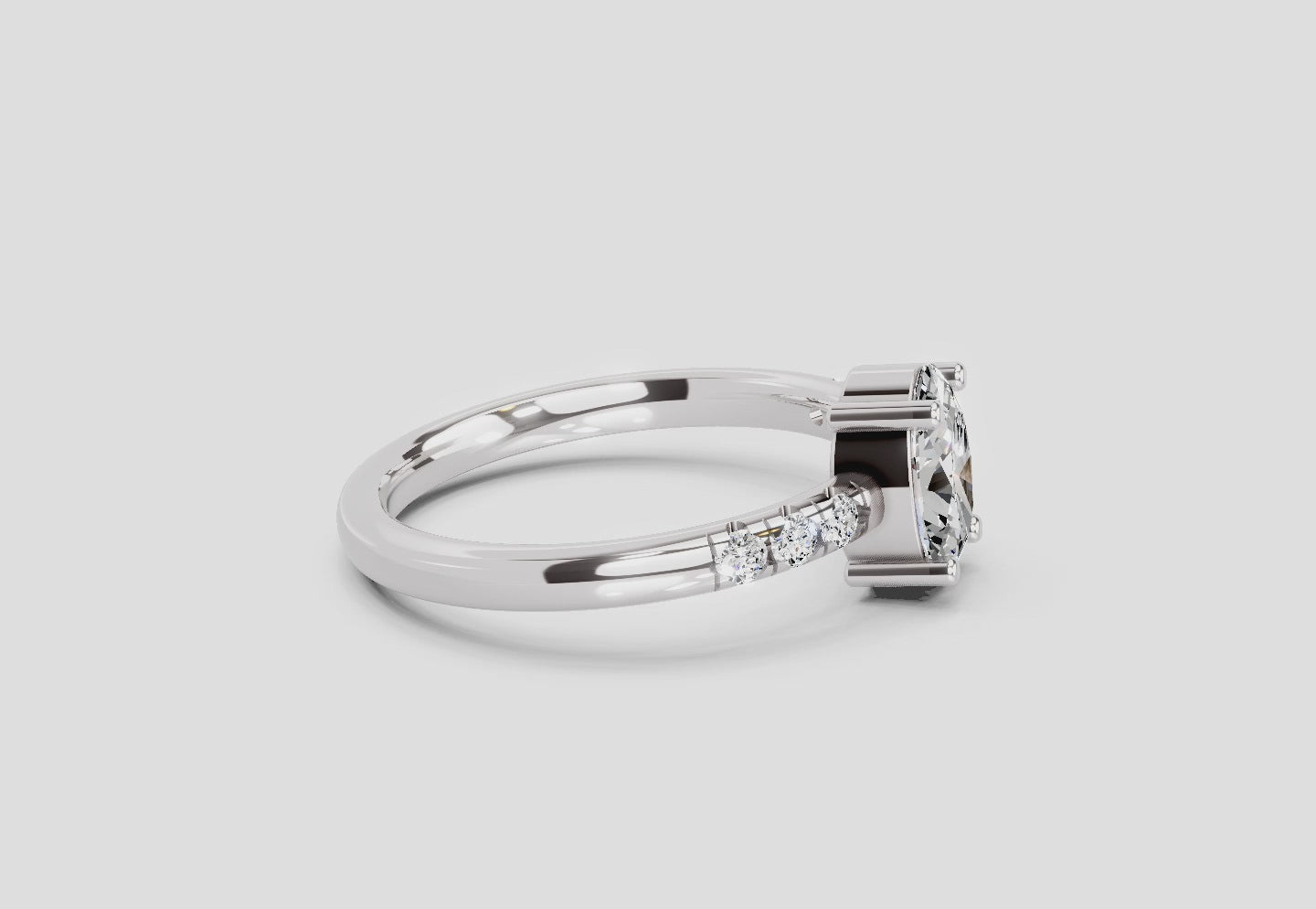 Luminous Oval Solitaire Diamond Ring