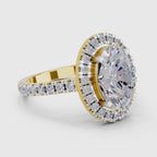 Refined Oval Halo Diamond Engagement Ring