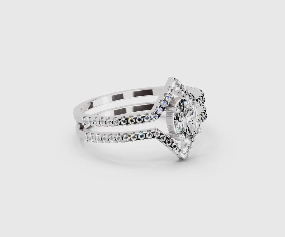 Enchanting Oval Halo Diamond Ring