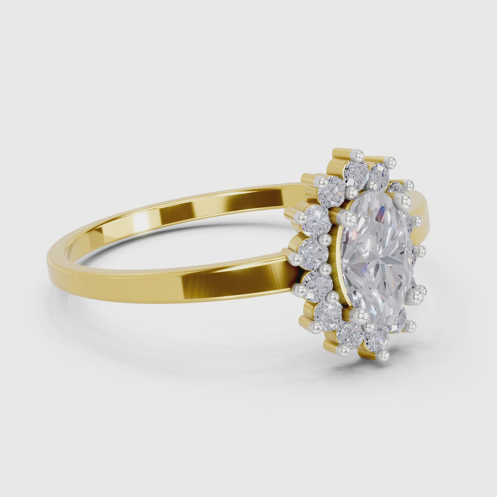 Dazzling Oval Halo Diamond Engagement Ring