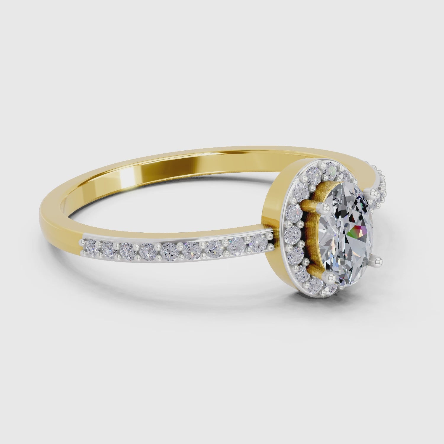 Ethereal Oval Halo Diamond Ring
