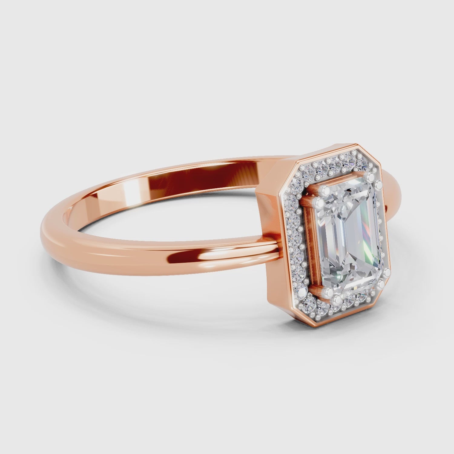 Delicate Emerald-Cut Diamond Engagement Ring