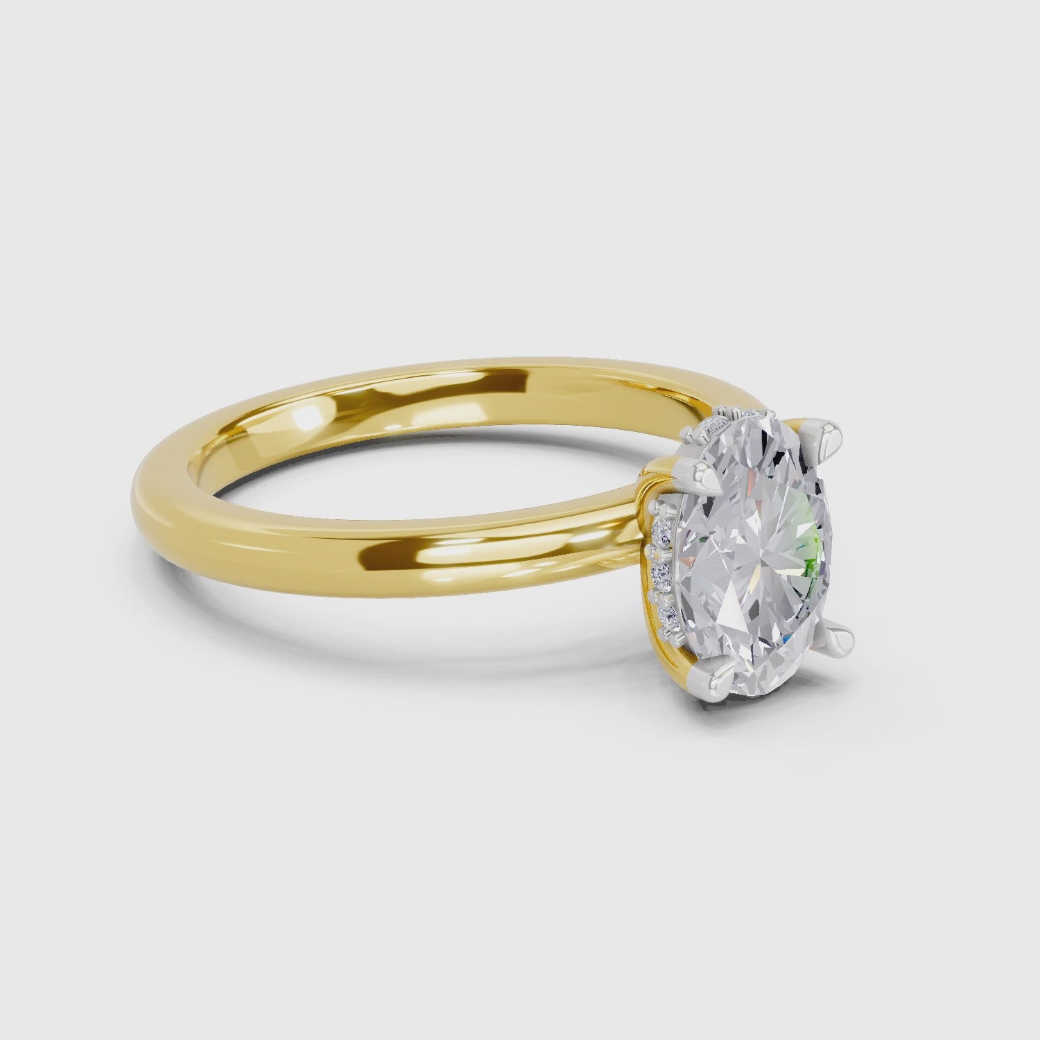 Celestial Oval Solitaire Diamond Ring