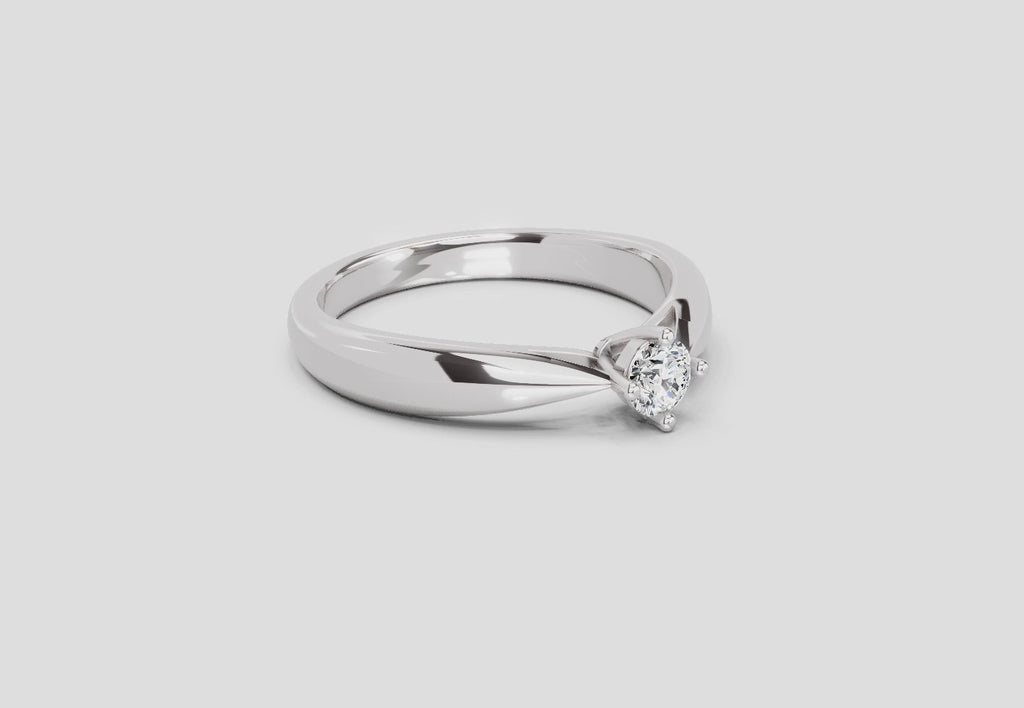 Opulent Round Solitaire Diamond Ring