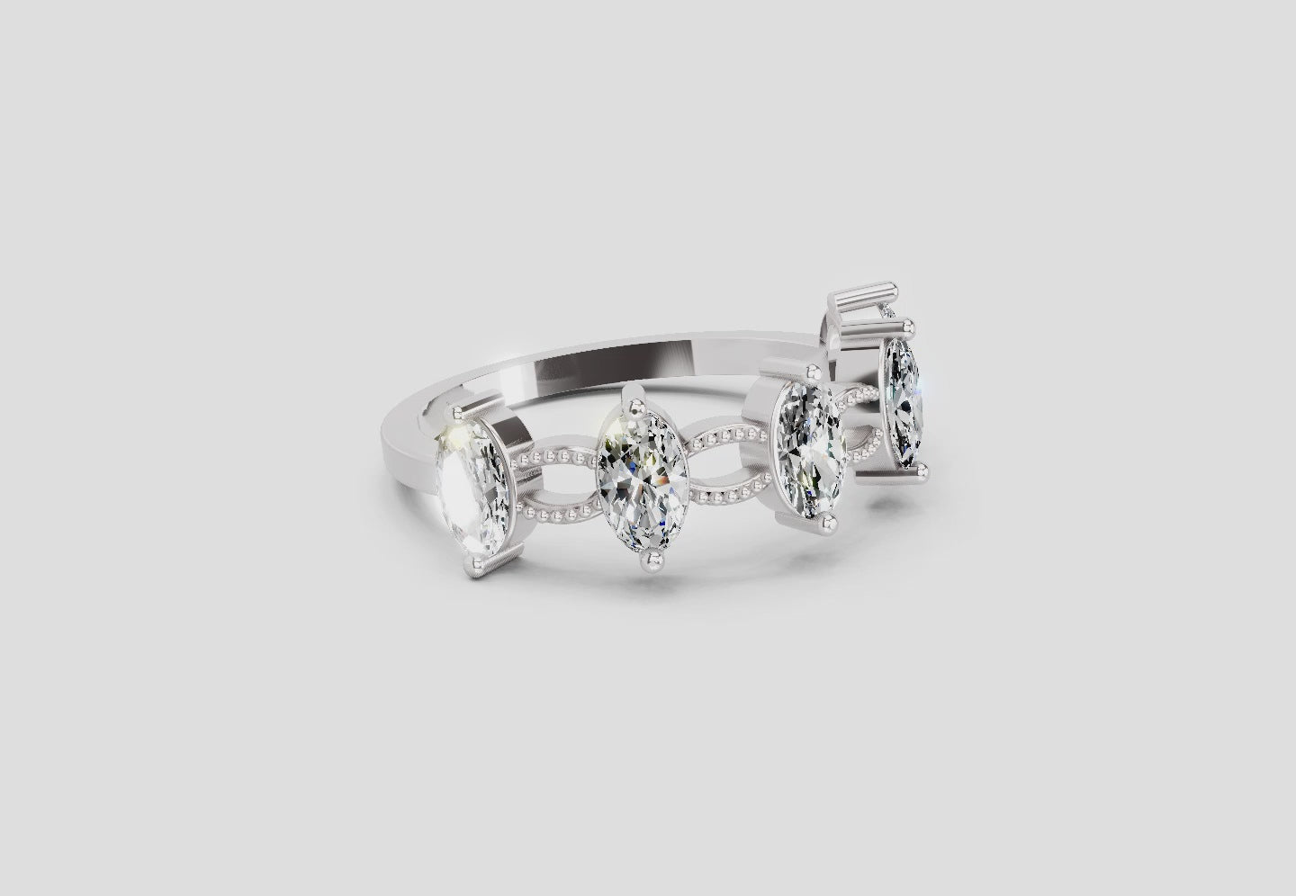 Regal Oval Diamond Band Ring