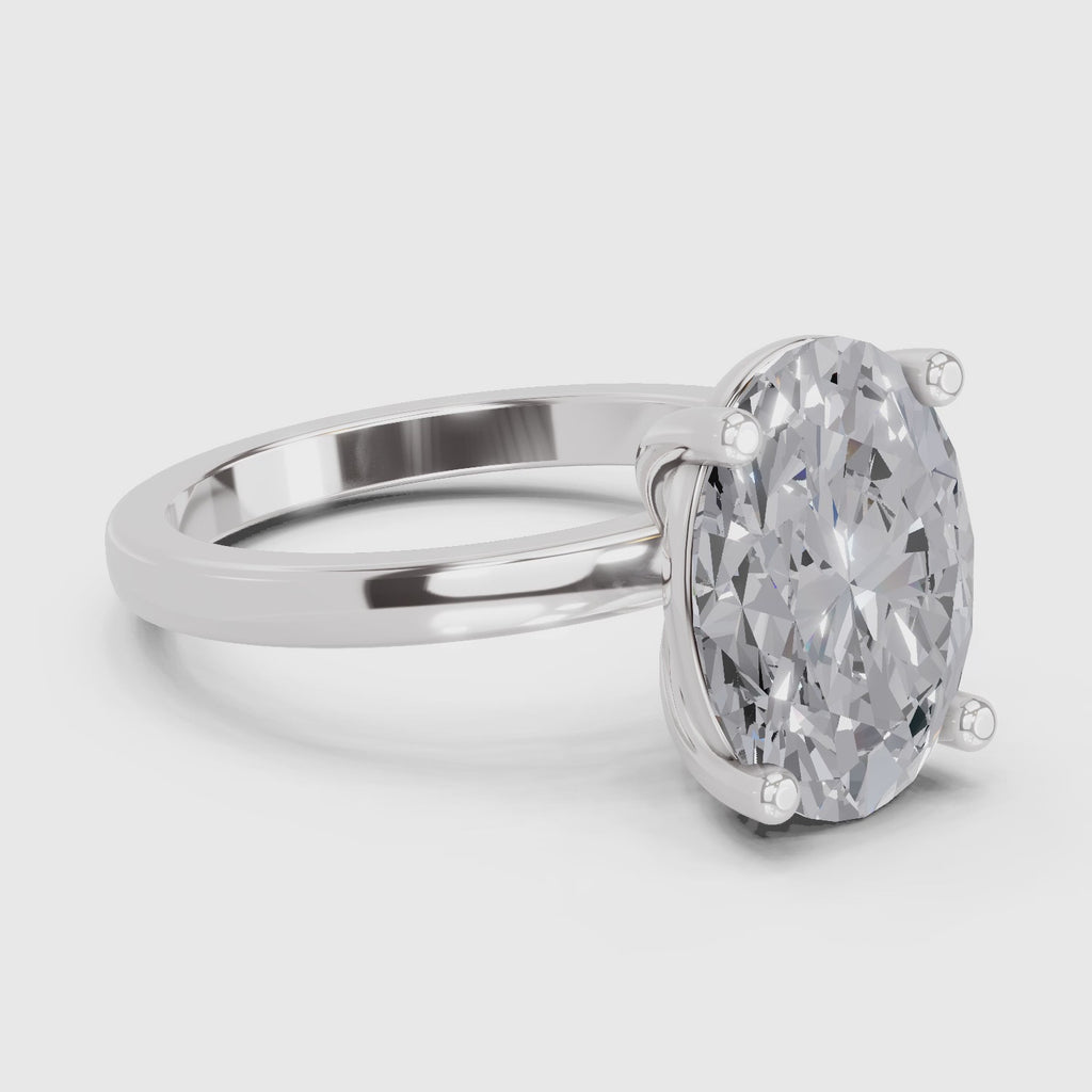 Regal Oval Solitaire Diamond Ring