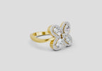 Classic Oval Floral Diamond Ring