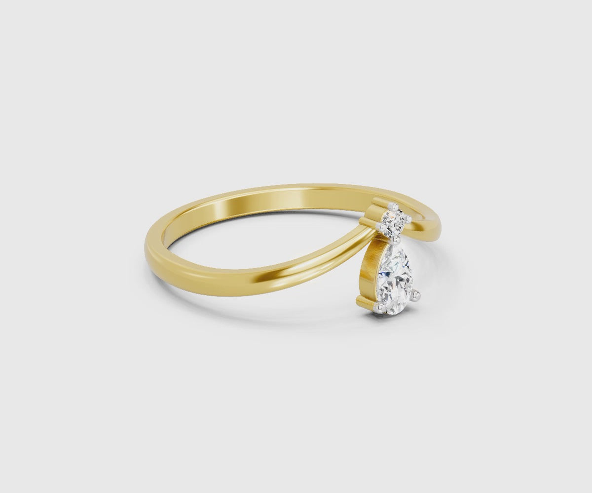 Glistening Pear Diamond Ring