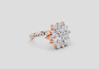 Gleaming Promise Cluster Diamond Engagement Ring