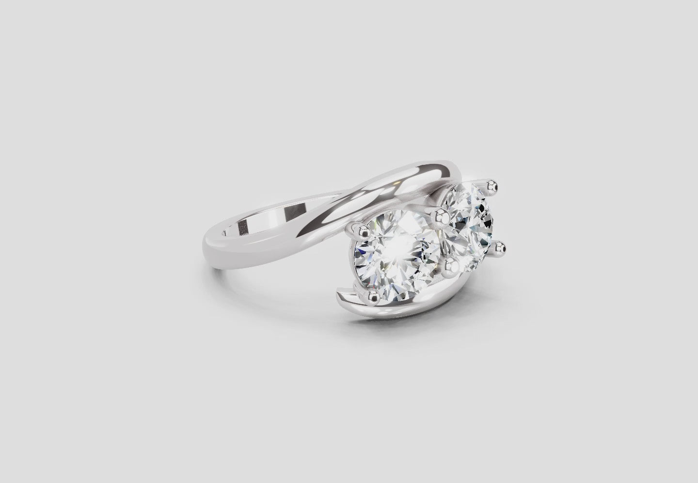 Glistening Round Two-Stone Diamond Ring