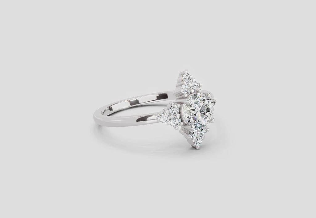 Lustrous Floral Cluster Diamond Ring